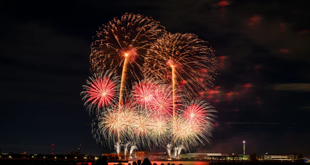 Firework shows for the Fourth of July.